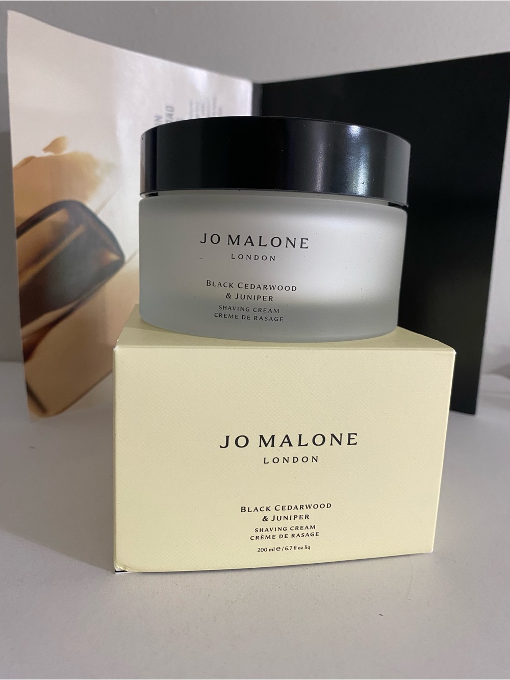 Jo Malone Black Cedarwood & Juniper Shaving Cream, Full Size, 6.7 OZ / 200 ML